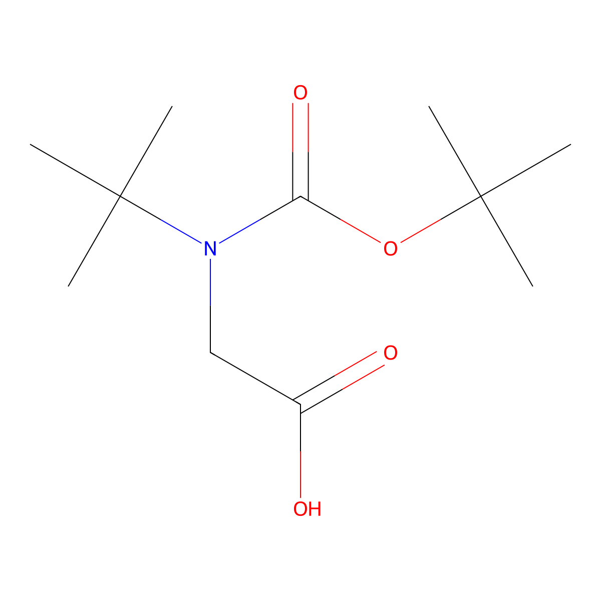 2-((tert-Butoxycarbonyl)(tert-butyl)amino)acetic acid molecular structure, CAS 374795-71-8