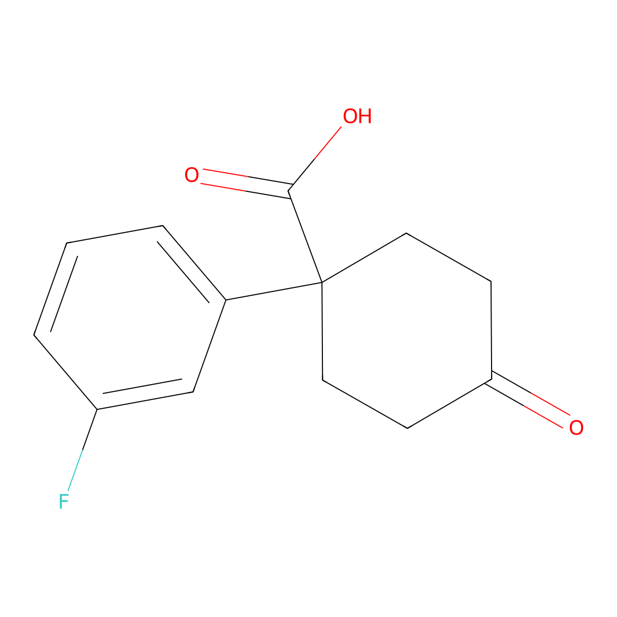 1-(3-Fluorophenyl)-4-oxocyclohexanecarboxylic Acid molecular structure, CAS 374795-89-8