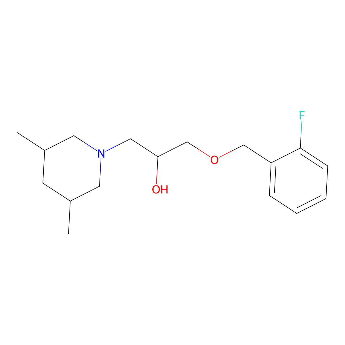1-(3,5-Dimethylpiperidin-1-yl)-3-[(2-fluorophenyl)methoxy]propan-2-ol molecular structure, CAS 374807-21-3