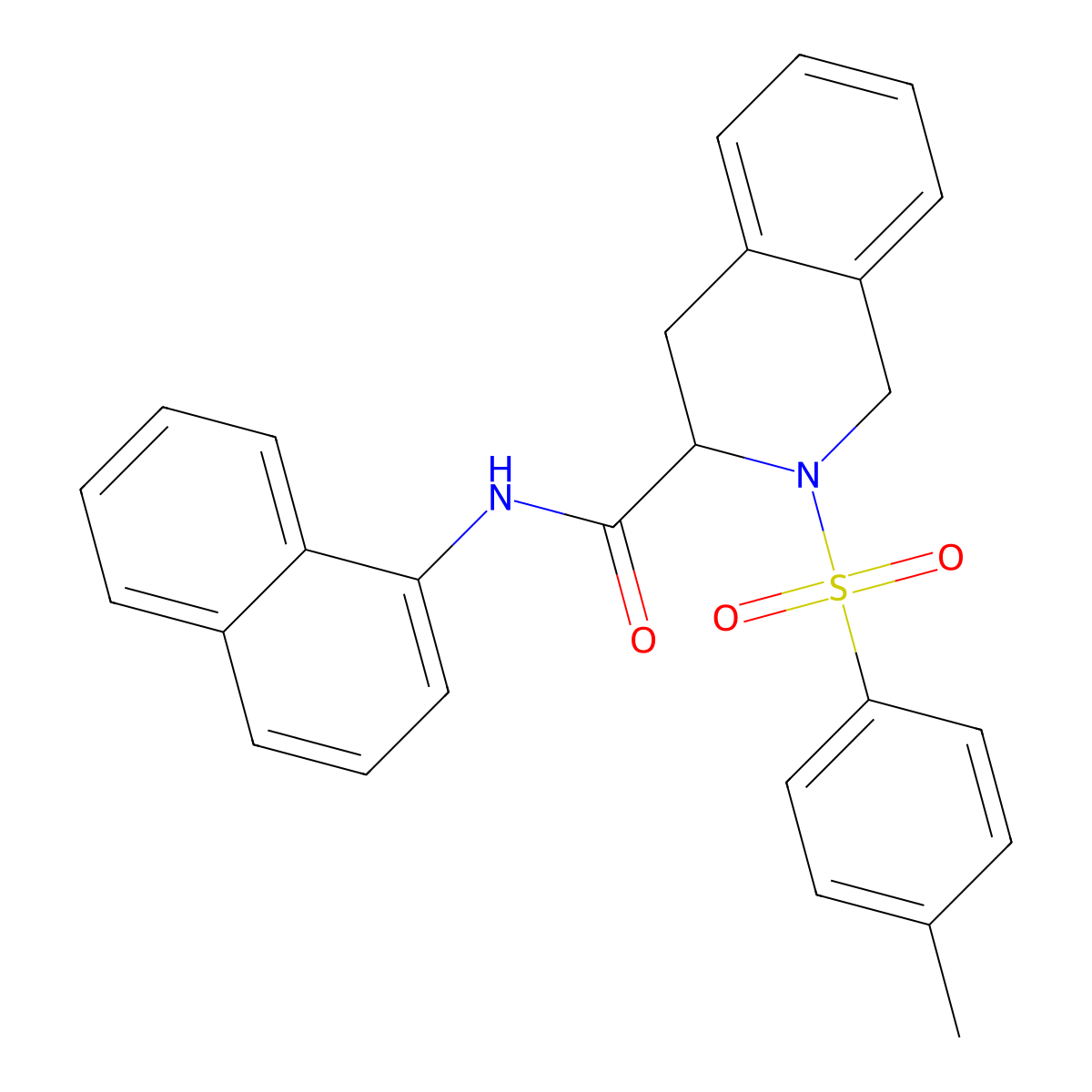 {2-[(4-methylphenyl)sulfonyl](3-1,2,3,4-tetrahydroisoquinolyl)}-N-naphthylcarb oxamide molecular structure, CAS 374807-42-8