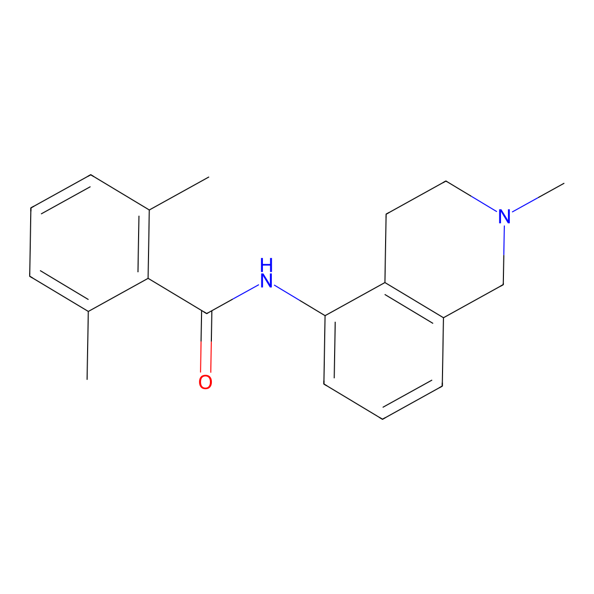 Benzamide, 2,6-dimethyl-N-(1,2,3,4-tetrahydro-2-methylisoquinolin-5-yl)- molecular structure, CAS 37481-41-7