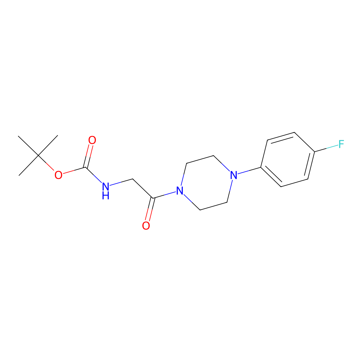 1-{[(Tert-butoxycarbonyl)amino]acetyl}-4-(4-fluorophenyl)piperazine molecular structure, CAS 374813-34-0
