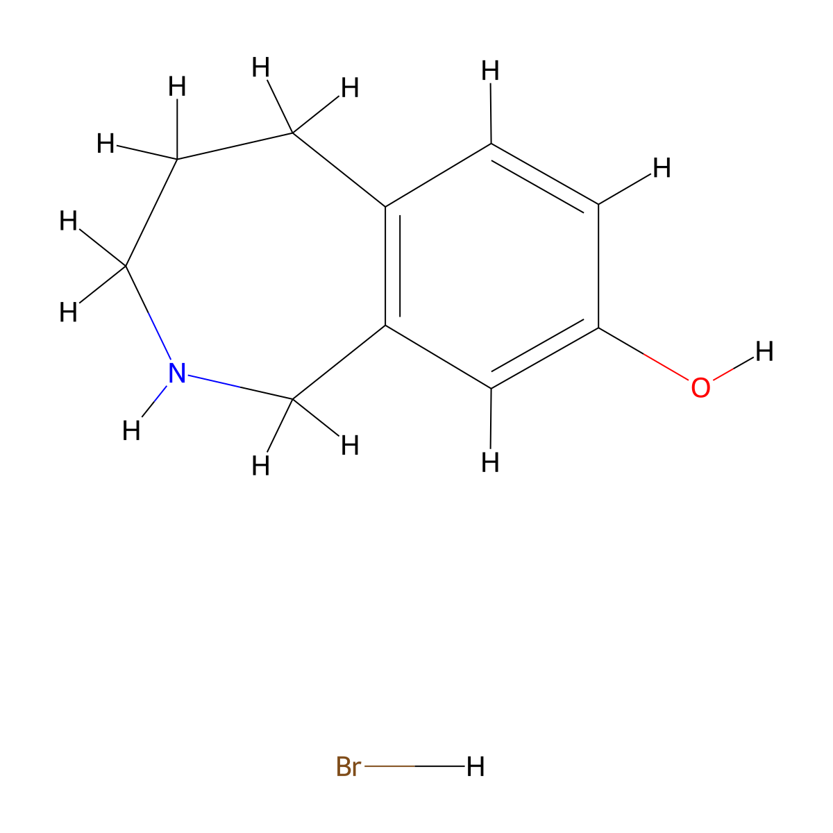 2,3,4,5-tetrahydro-1H-2-benzazepin-8-ol hydrobromide molecular structure, CAS 374813-35-1