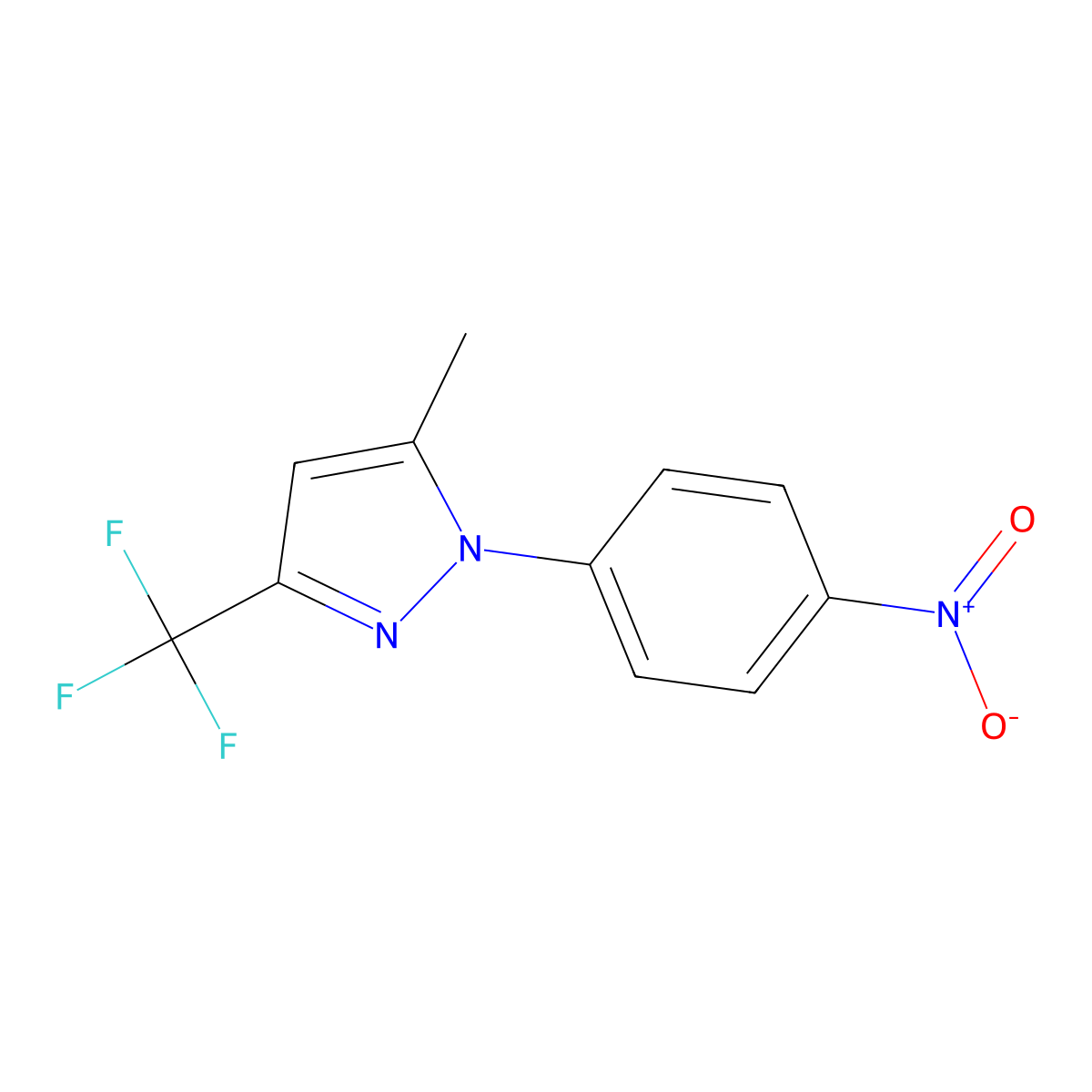 5-methyl-1-(4-nitrophenyl)-3-(trifluoromethyl)-1H-pyrazole molecular structure, CAS 374814-09-2