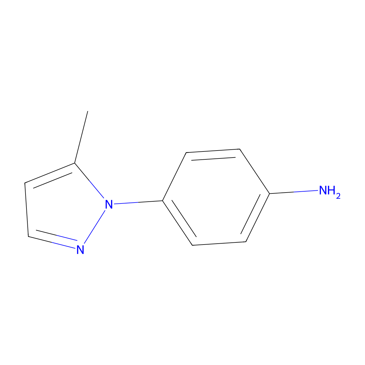 4-(5-methyl-1H-pyrazol-1-yl)benzenamine molecular structure, CAS 374814-14-9