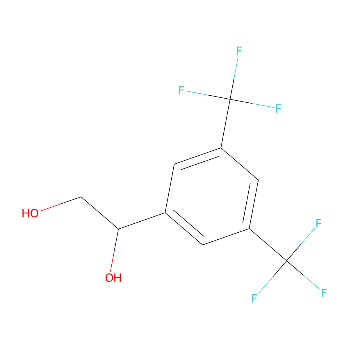 1-[3,5-Bis(trifluoromethyl)phenyl]ethane-1,2-diol molecular structure, CAS 374822-25-0