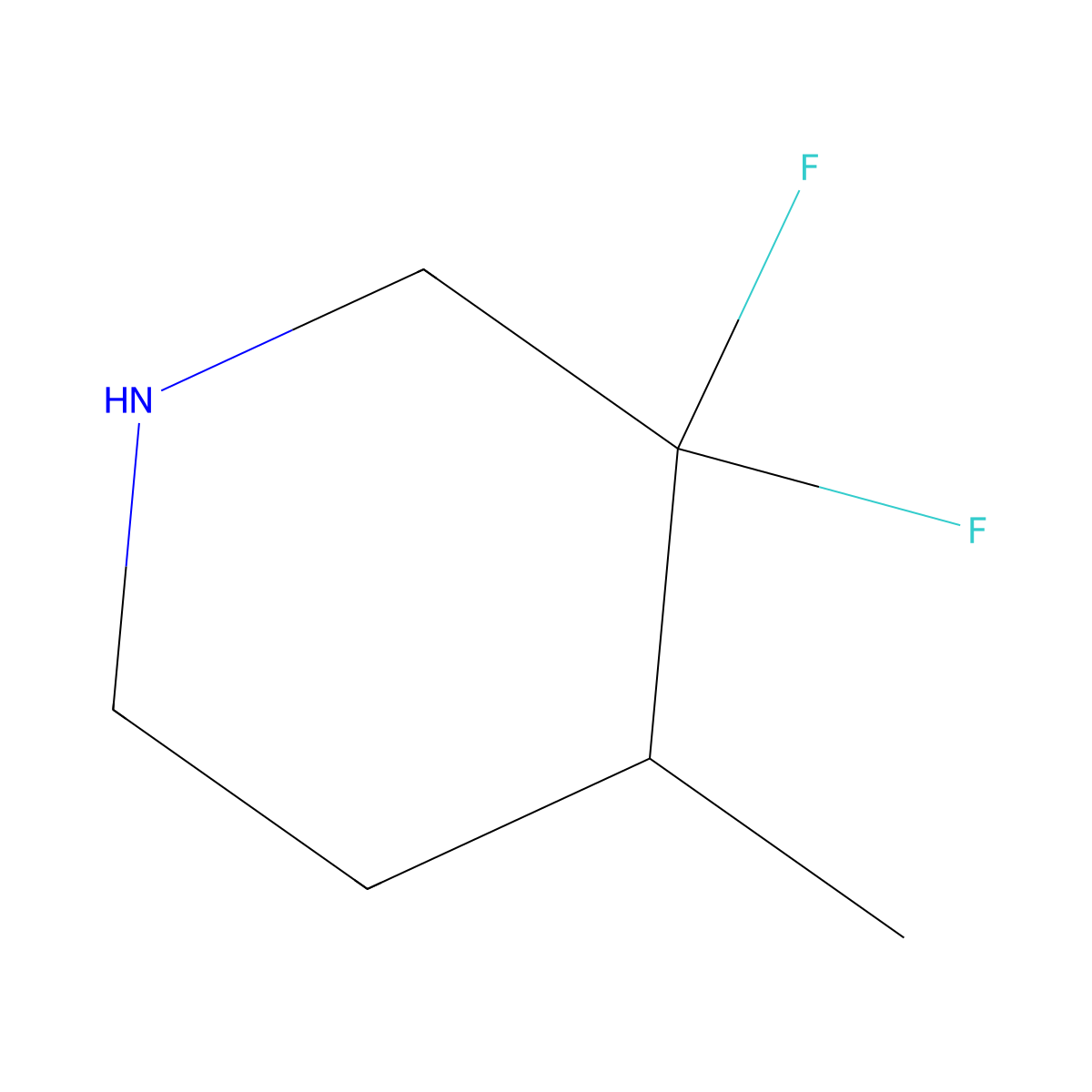 3,3-Difluoro-4-methylpiperidine molecular structure, CAS 374822-46-5
