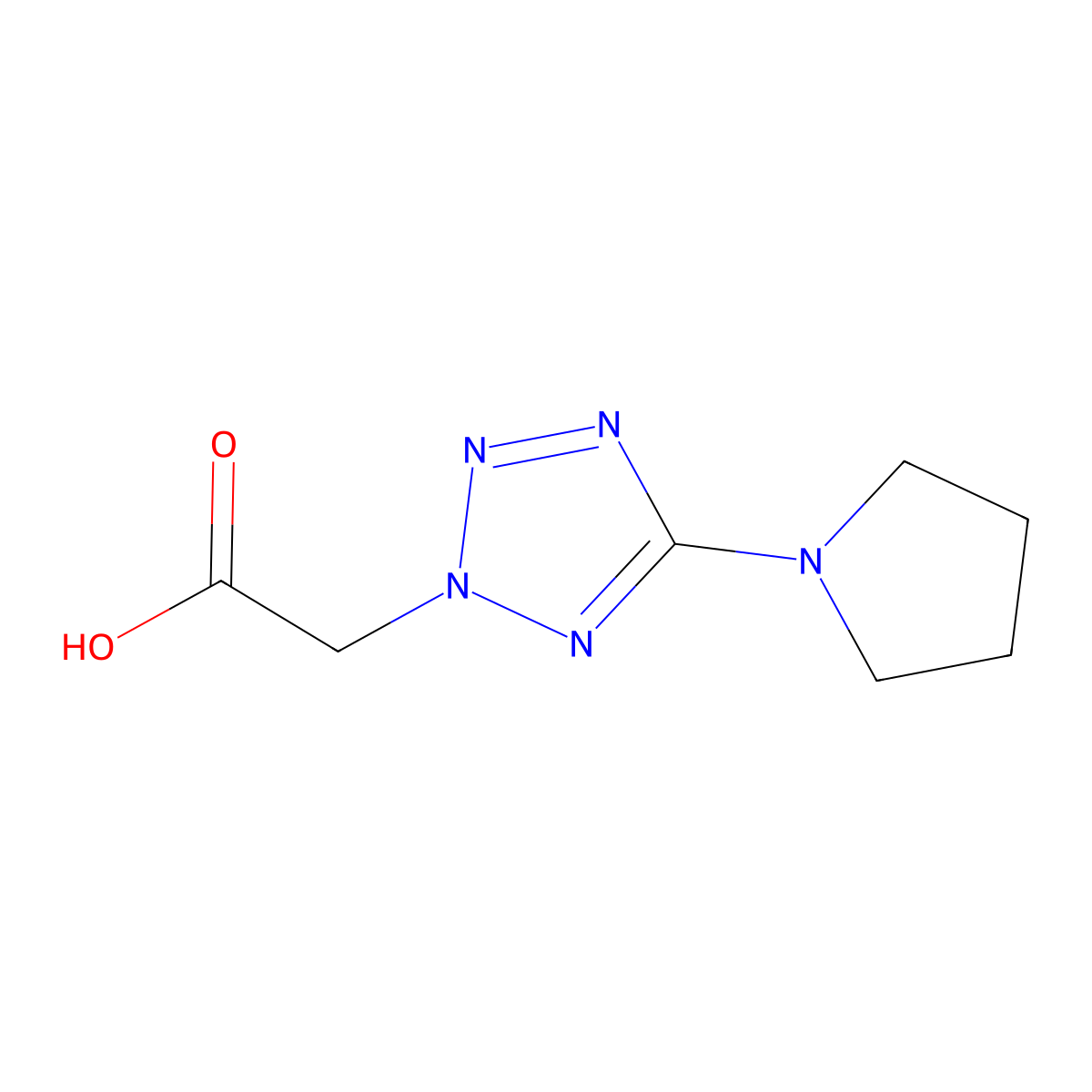 5-(Pyrrolidin-1-yl)-2H-tetrazole-2-acetic acid molecular structure, CAS 374822-49-8