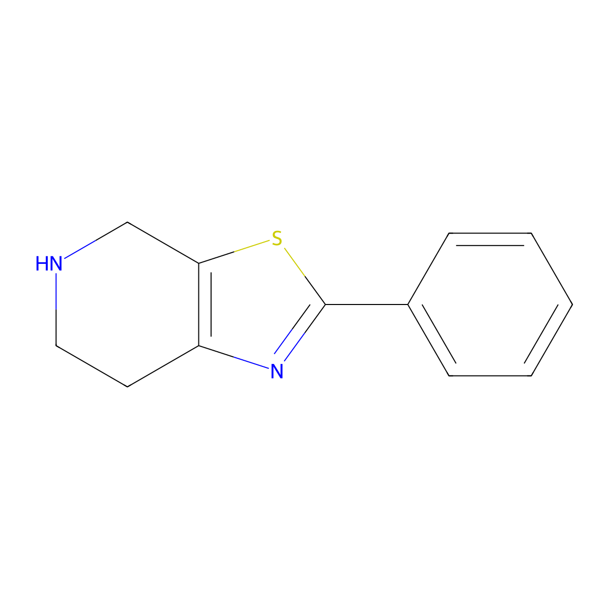 2-phenyl-4H,5H,6H,7H-(1,3)thiazolo(5,4-c)pyridine molecular structure, CAS 374824-28-9