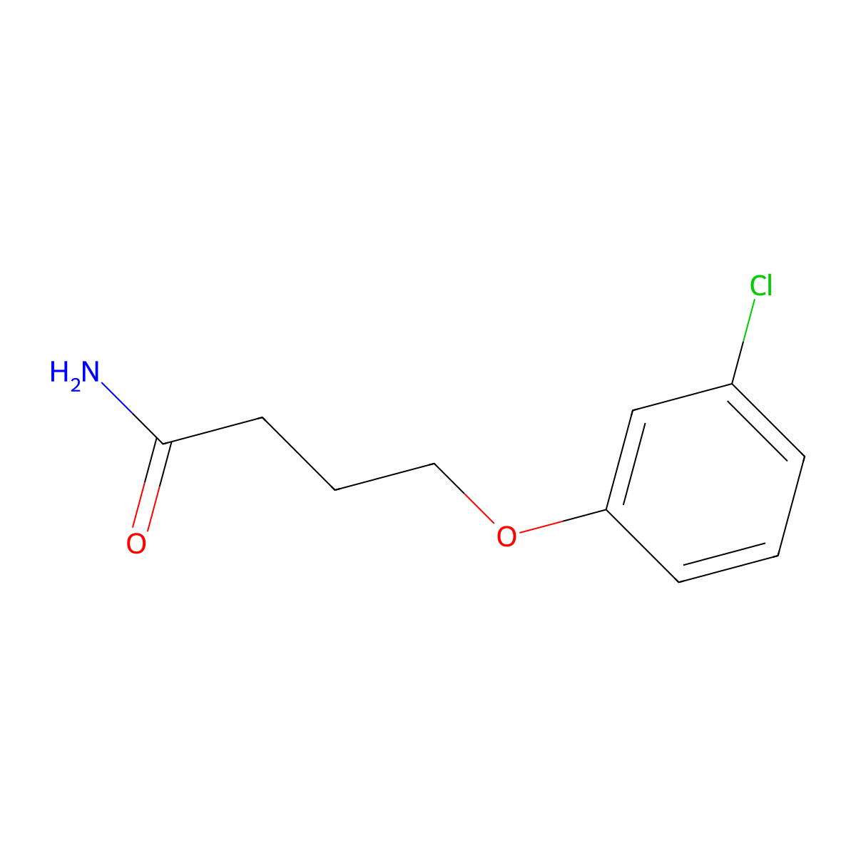 Butanamide, 4-(3-chlorophenoxy)- molecular structure, CAS 37483-55-9