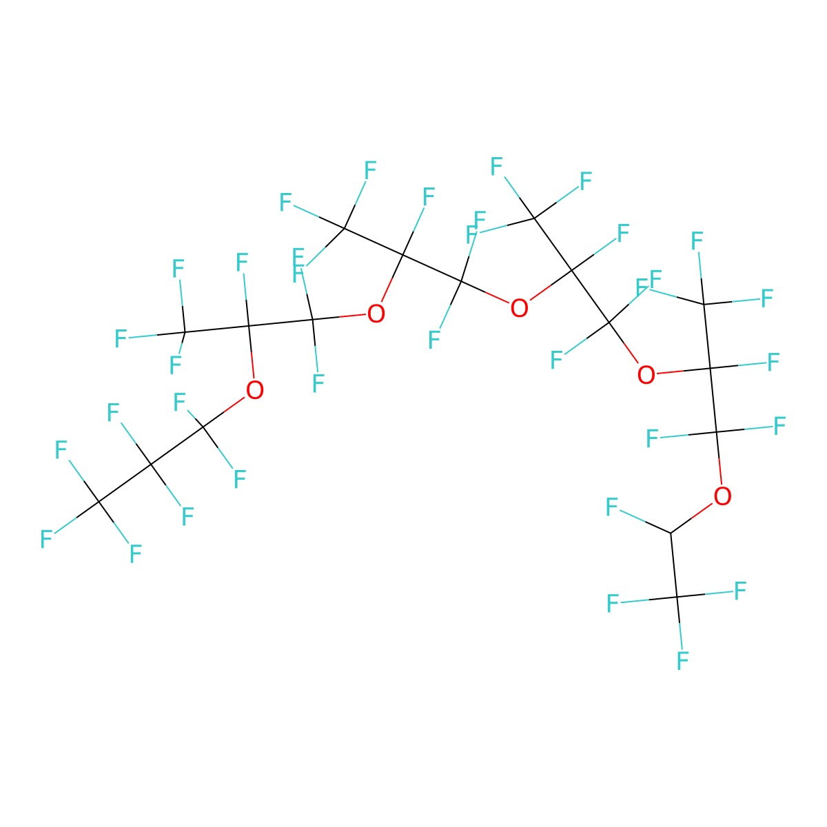 2H-Tricosafluoro-5,8,11,14-tetrakis(trifluoromethyl)-3,6,9,12,15-pentaoxaoctadecane molecular structure, CAS 37486-69-4