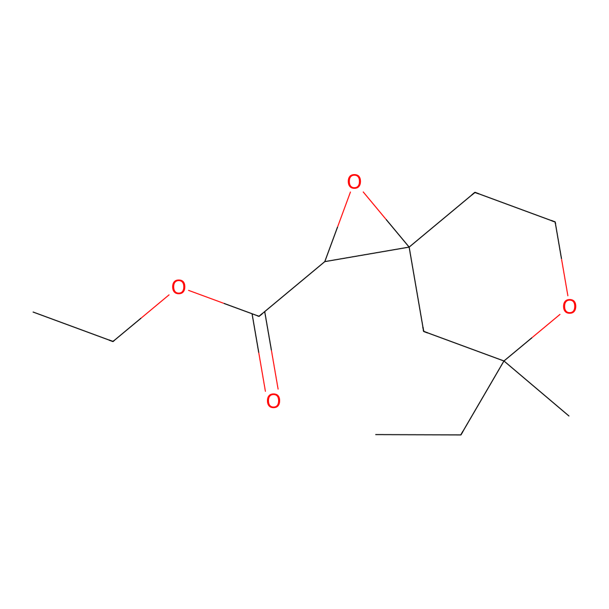 Ethyl 5-ethyl-5-methyl-1,6-dioxaspiro[2.5]octane-2-carboxylate molecular structure, CAS 37487-96-0