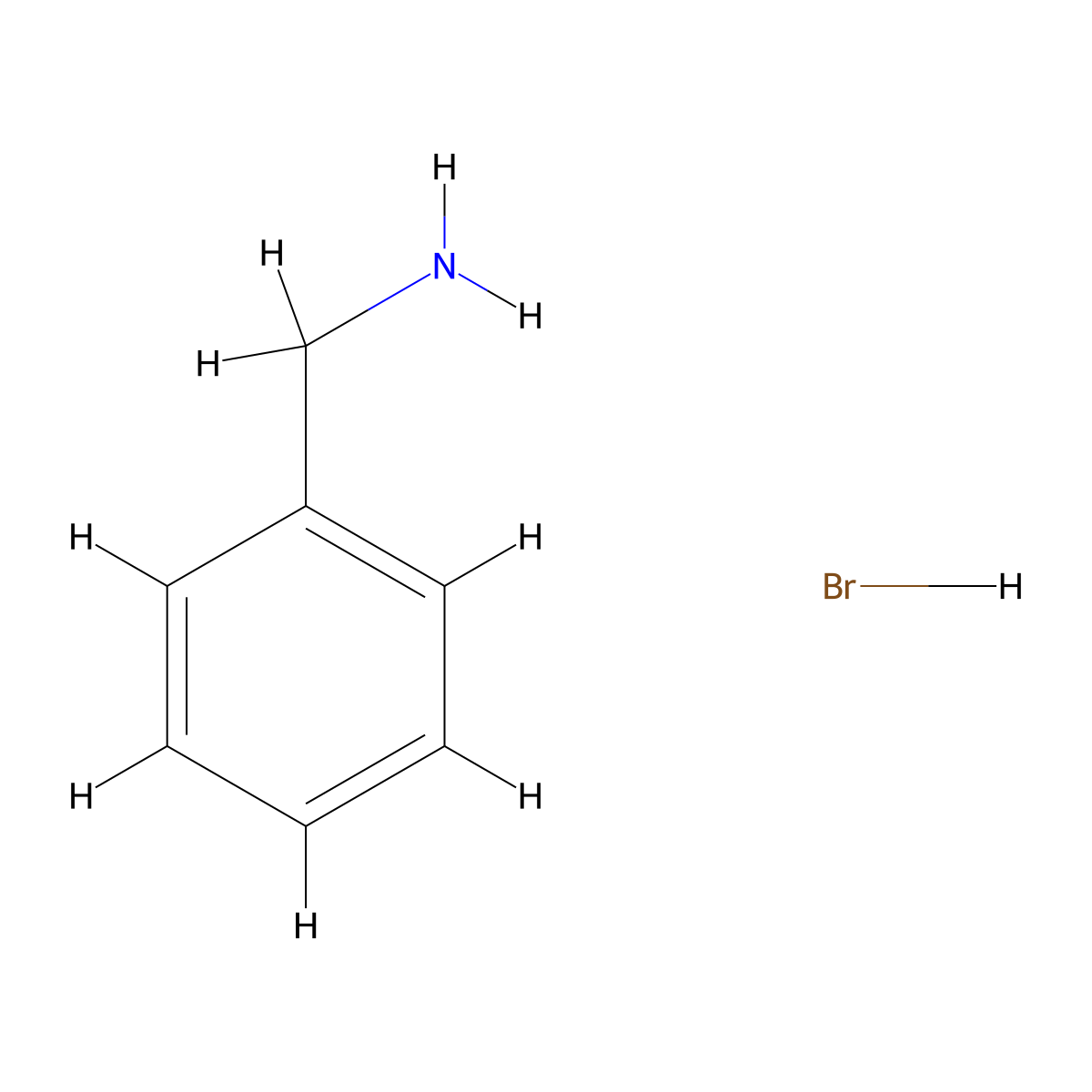 Benzylamine hydrobromide molecular structure, CAS 37488-40-7