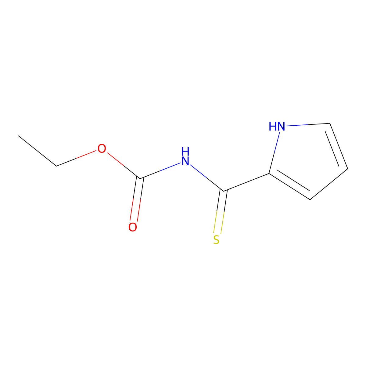 ethyl N-(1H-pyrrole-2-carbothioyl)carbamate molecular structure, CAS 37488-43-0