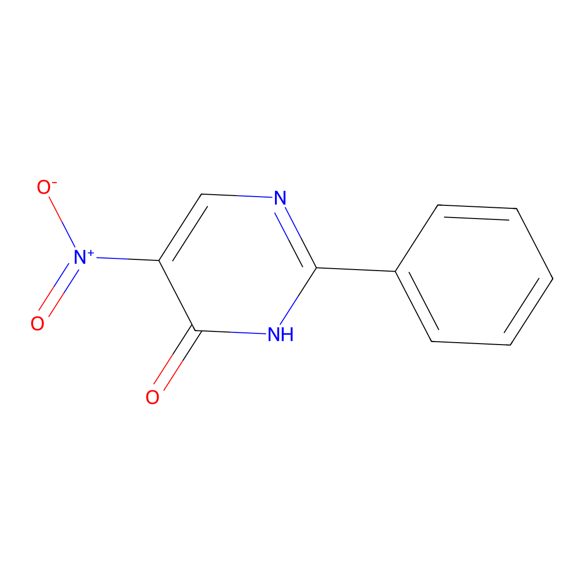 5-Nitro-2-phenylpyrimidin-4(3H)-one molecular structure, CAS 3749-46-0