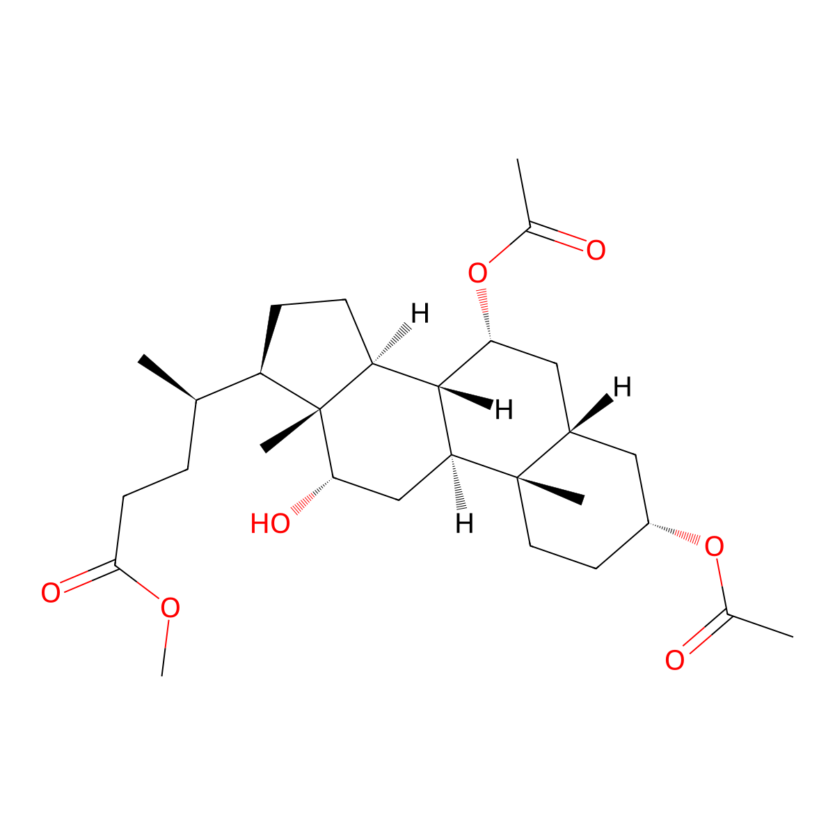 Methyl 3,7-di-O-acetylcholate molecular structure, CAS 3749-87-9