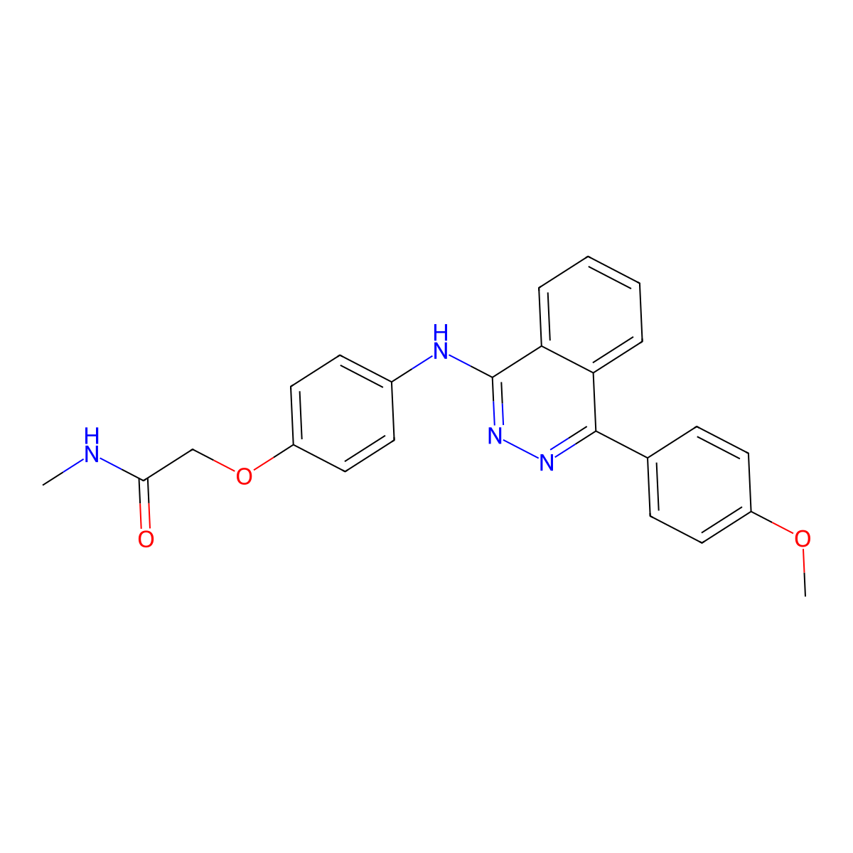 2-(4-{[4-(4-methoxyphenyl)phthalazin-1-yl]amino}phenoxy)-N-methylacetamide molecular structure, CAS 374907-89-8