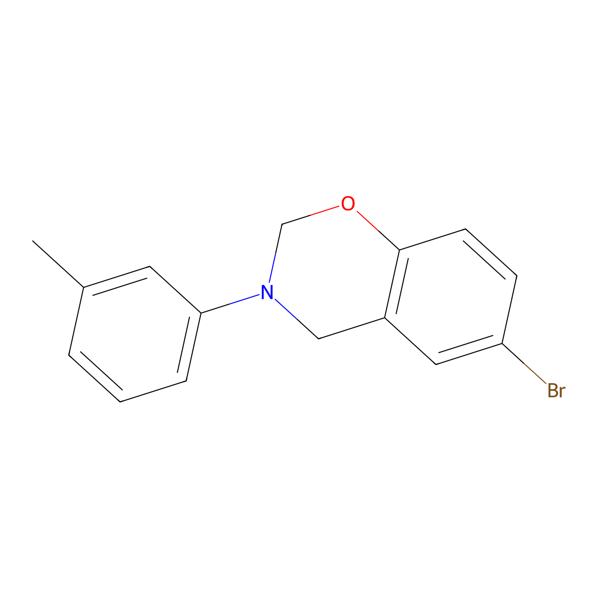 6-Bromo-3-(3-methylphenyl)-2,4-dihydro-1,3-benzoxazine molecular structure, CAS 374908-17-5
