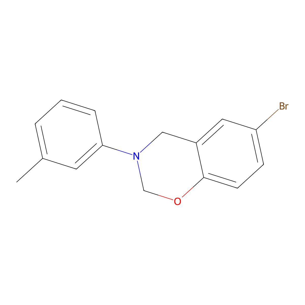 6-Bromo-3-(3-methylphenyl)-2,4-dihydro-1,3-benzoxazine molecular structure, CAS 374908-17-5