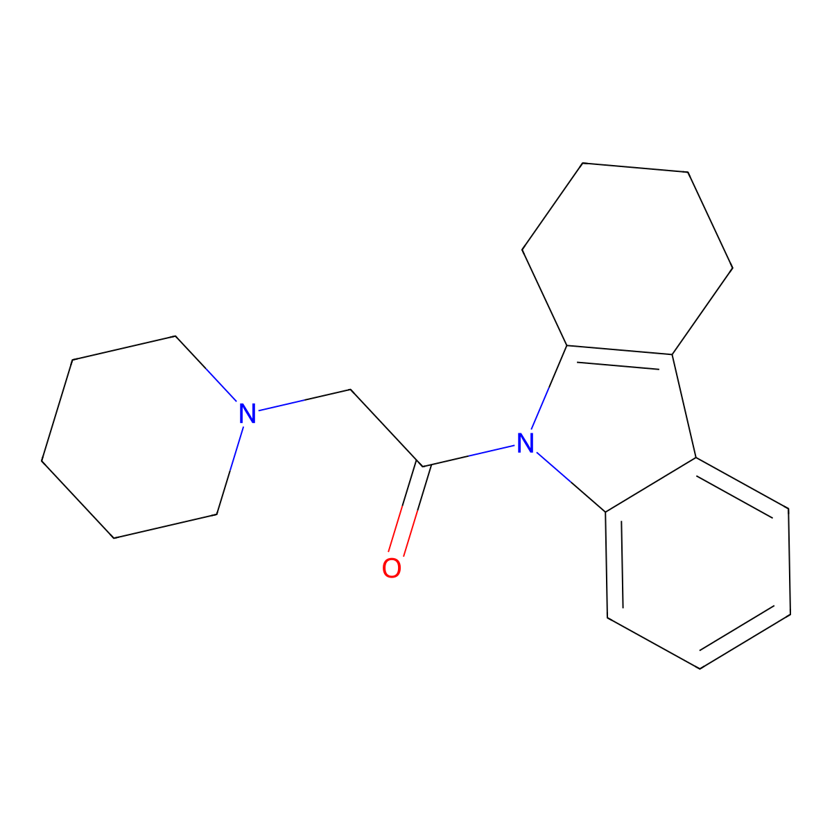 9-(piperidin-1-ylacetyl)-2,3,4,9-tetrahydro-1H-carbazole molecular structure, CAS 374908-43-7