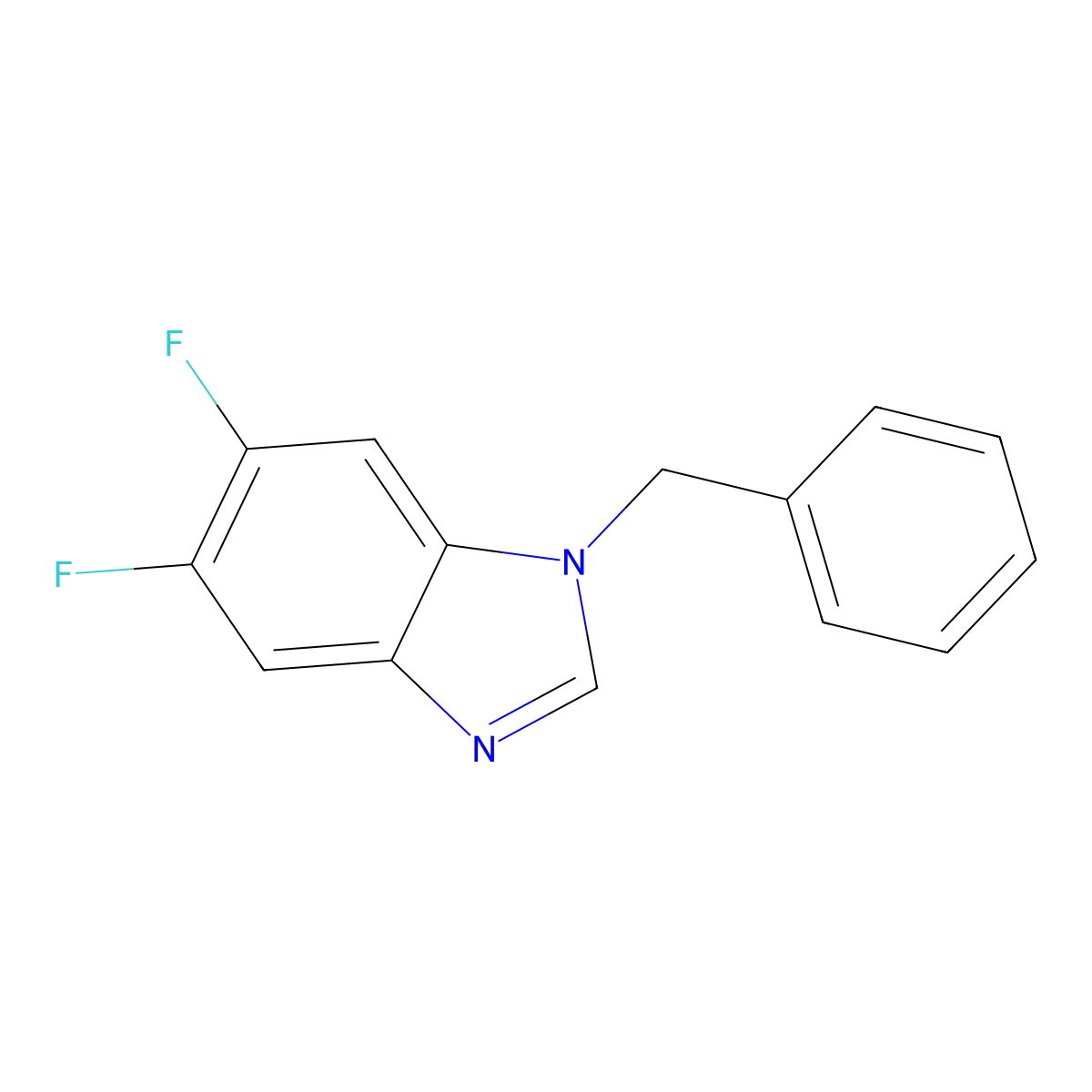 1-Benzyl-5,6-difluorobenzimidazole molecular structure, CAS 374908-50-6