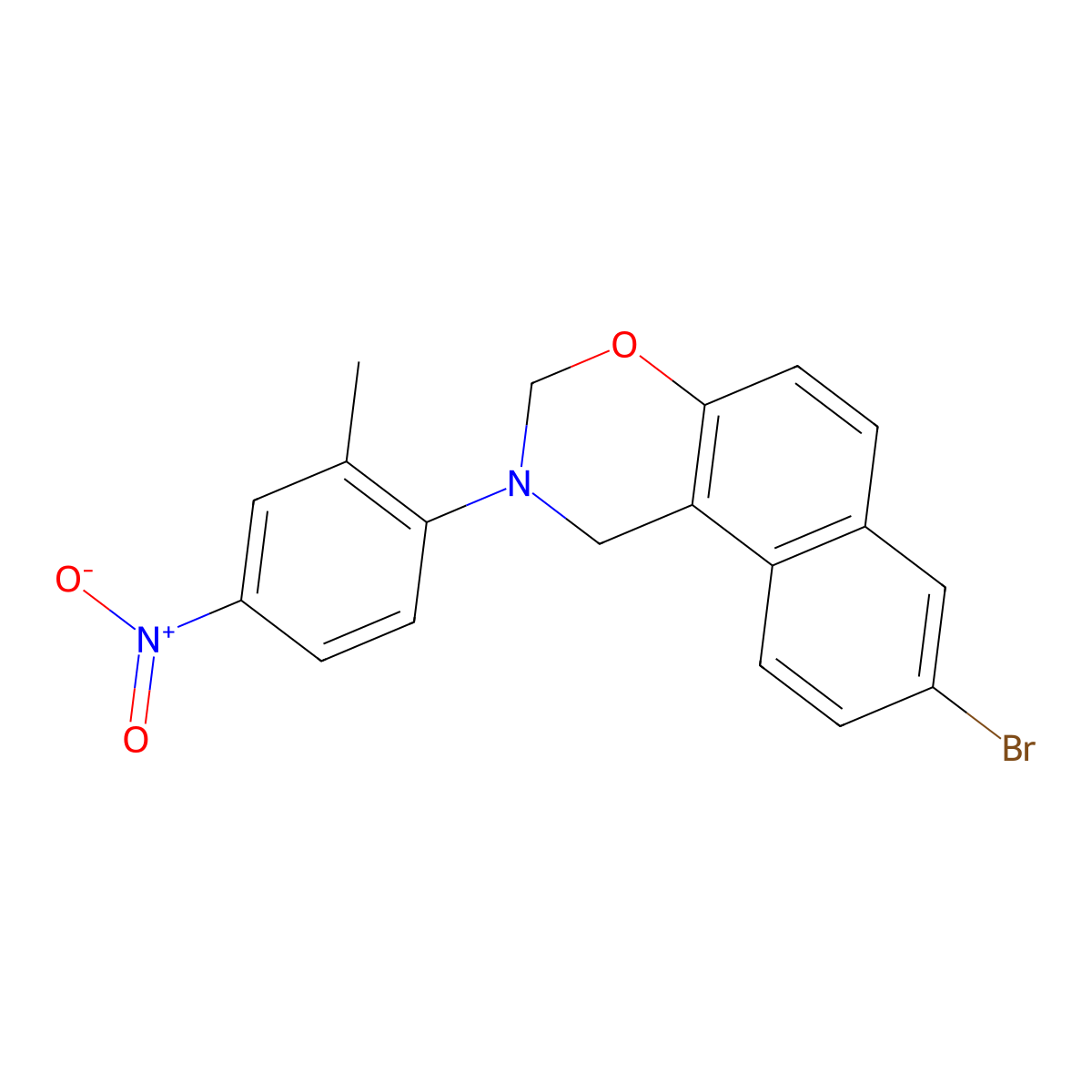 8-Bromo-2-(2-methyl-4-nitrophenyl)-1,3-dihydrobenzo[f][1,3]benzoxazine molecular structure, CAS 374909-15-6