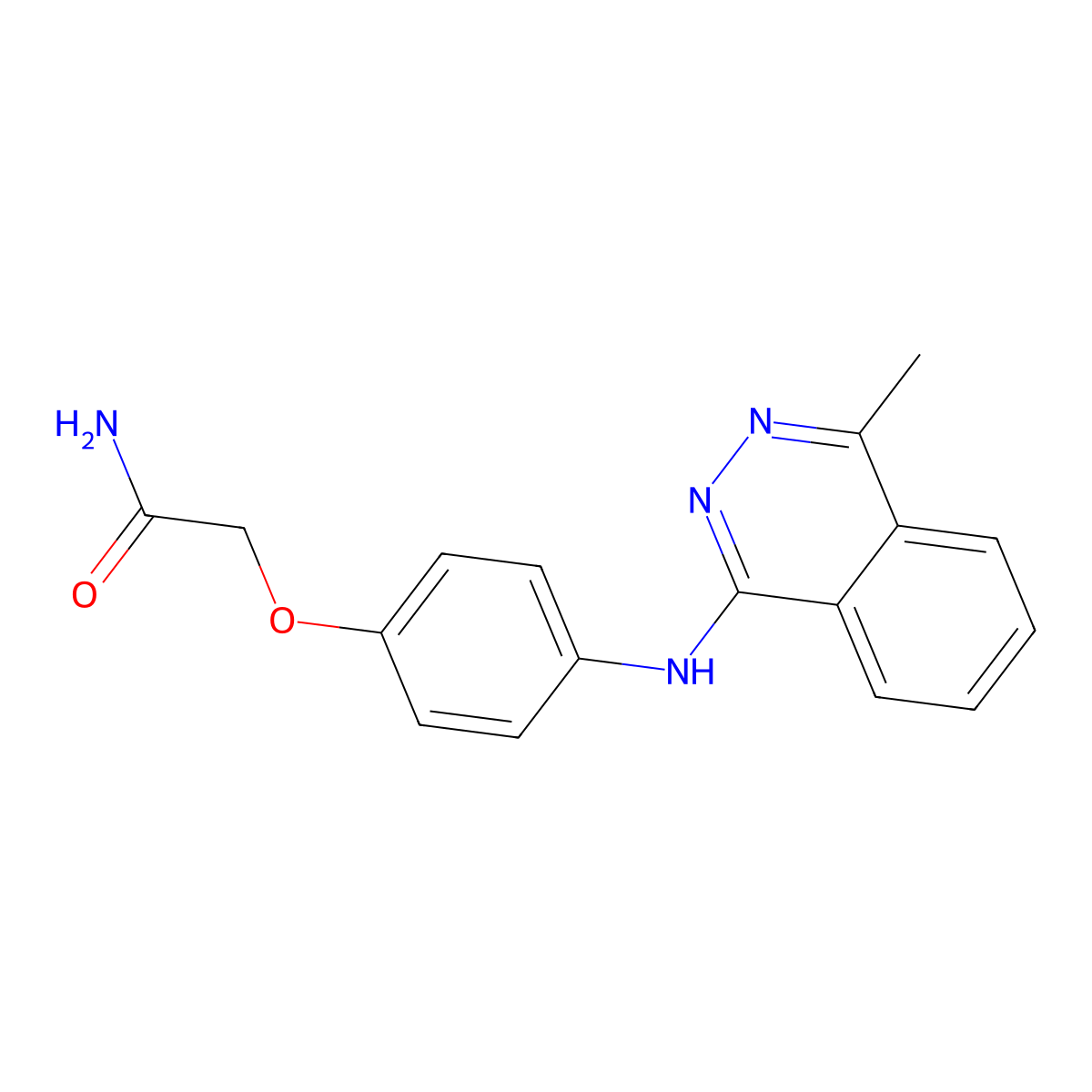 2-[4-[(4-Methylphthalazin-1-yl)amino]phenoxy]acetamide molecular structure, CAS 374909-29-2