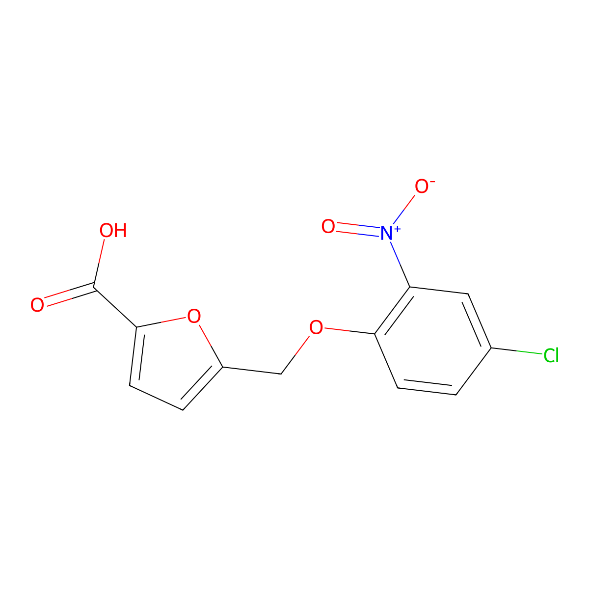 5-((4-Chloro-2-nitrophenoxy)methyl)furan-2-carboxylic acid molecular structure, CAS 374909-37-2