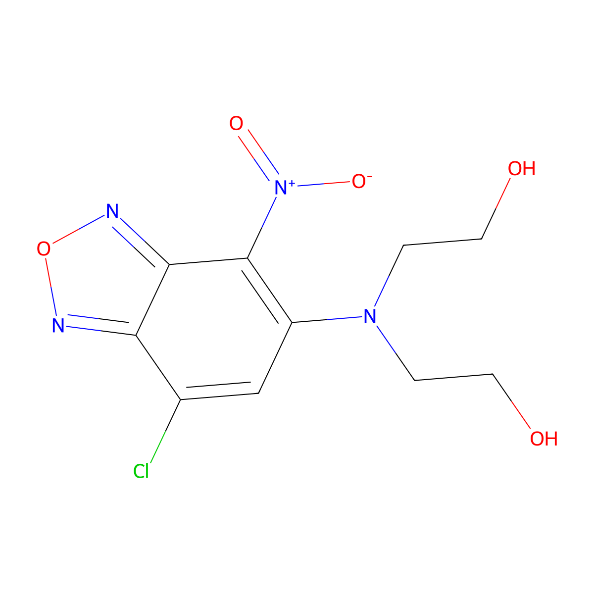 2-[(7-Chloro-4-nitro-2,1,3-benzoxadiazol-5-yl)-(2-hydroxyethyl)amino]ethanol molecular structure, CAS 374909-60-1