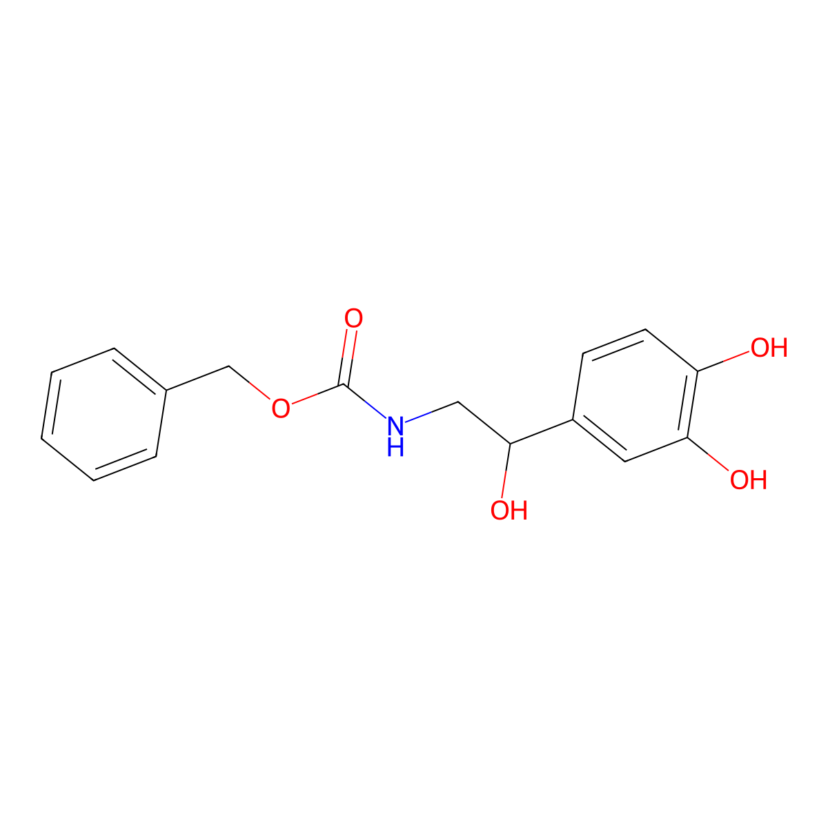 benzyl N-[2-(3,4-dihydroxyphenyl)-2-hydroxyethyl]carbamate molecular structure, CAS 37491-92-2