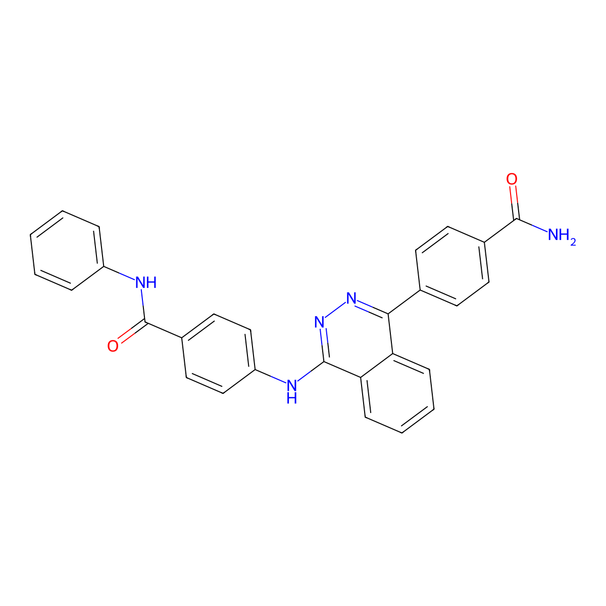 4-[4-[4-(Phenylcarbamoyl)anilino]phthalazin-1-yl]benzamide molecular structure, CAS 374910-74-4