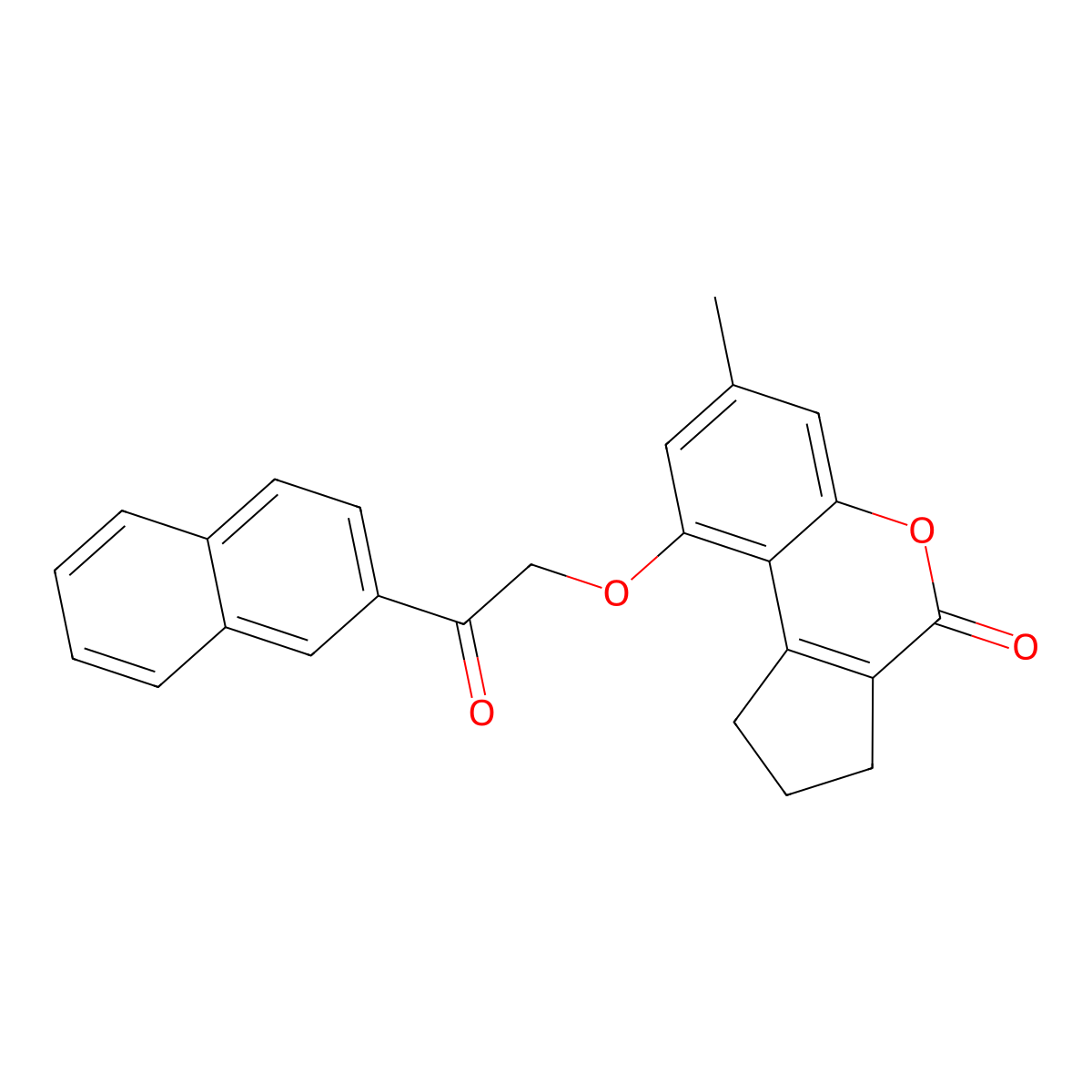 7-methyl-9-(2-naphthalen-2-yl-2-oxoethoxy)-2,3-dihydro-1H-cyclopenta[c]chromen-4-one molecular structure, CAS 374911-70-3