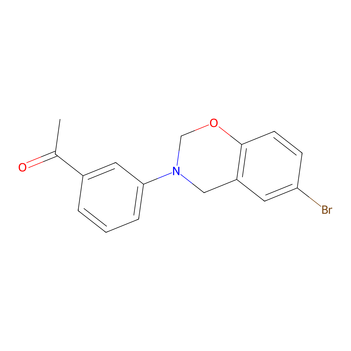 1-[3-(6-bromo-2H-1,3-benzoxazin-3(4H)-yl)phenyl]ethanone molecular structure, CAS 374911-94-1