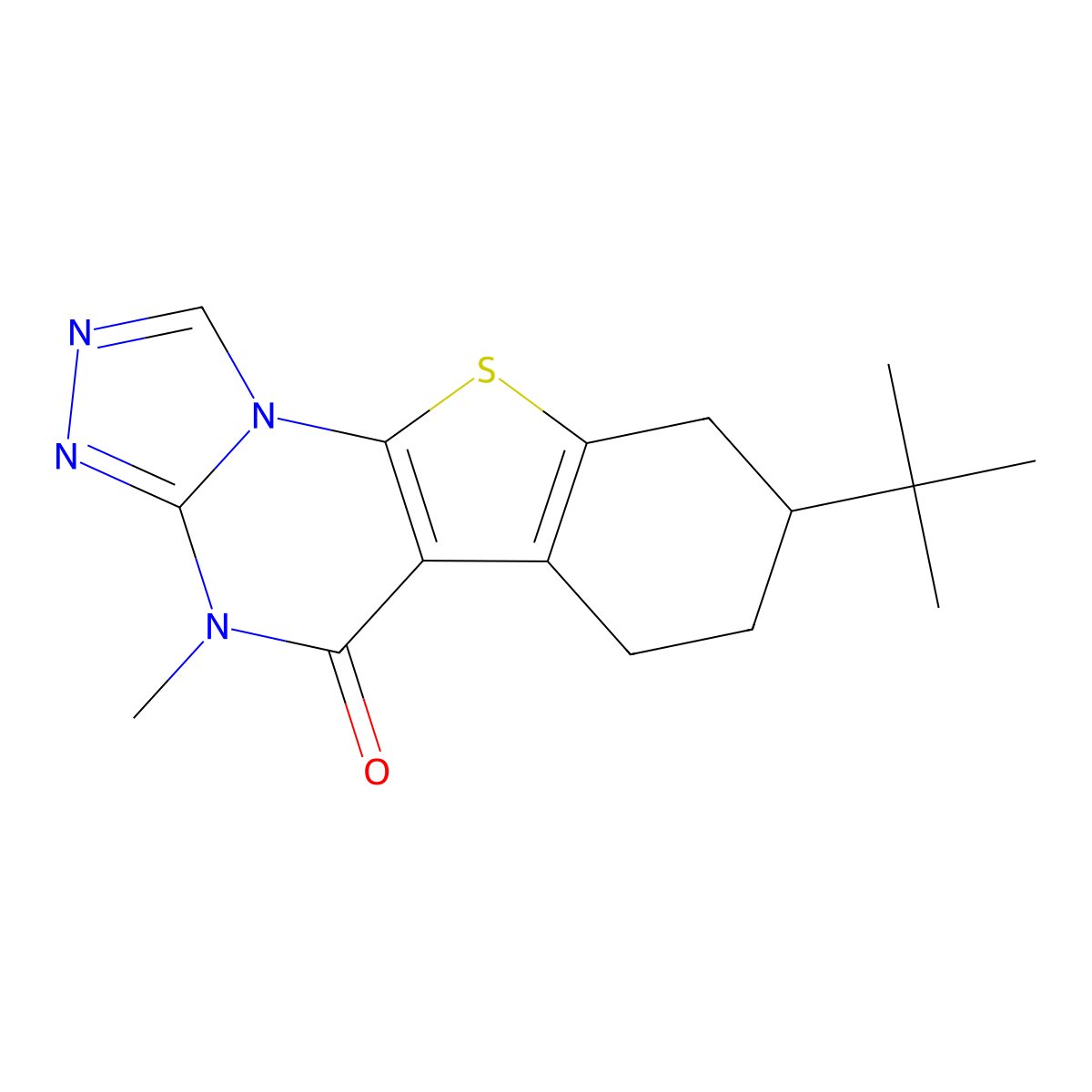 8-tert-butyl-4-methyl-6,7,8,9-tetrahydro[1]benzothieno[3,2-e][1,2,4]triazolo[4,3-a]pyrimidin-5(4H)-one molecular structure, CAS 374912-25-1
