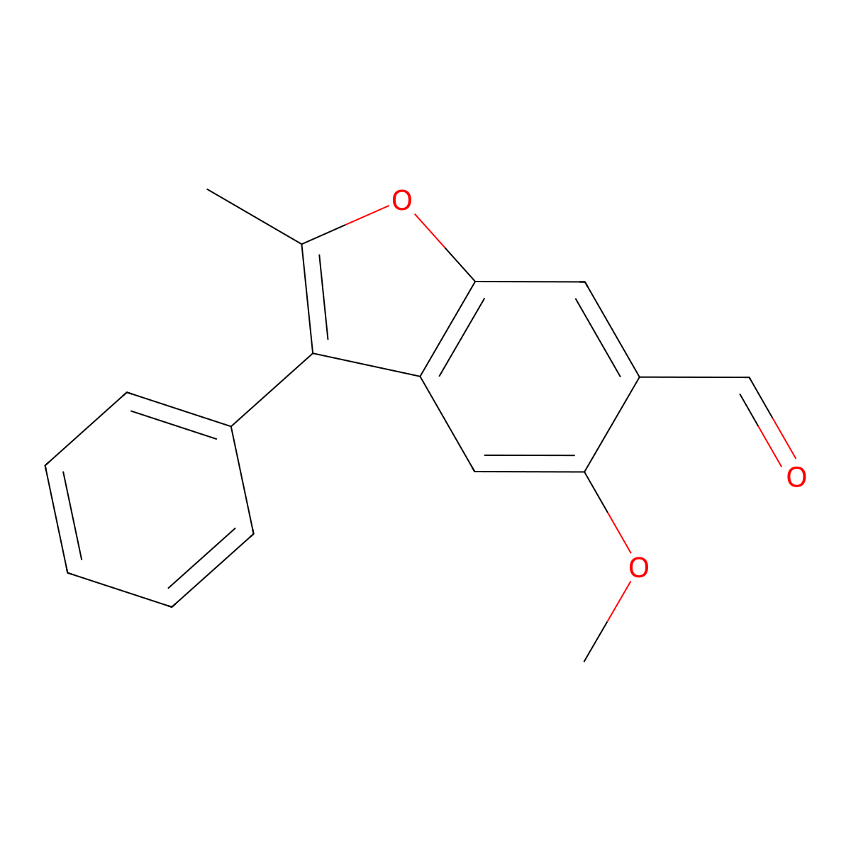 5-Methoxy-2-methyl-3-phenyl-1-benzofuran-6-carbaldehyde molecular structure, CAS 374912-51-3