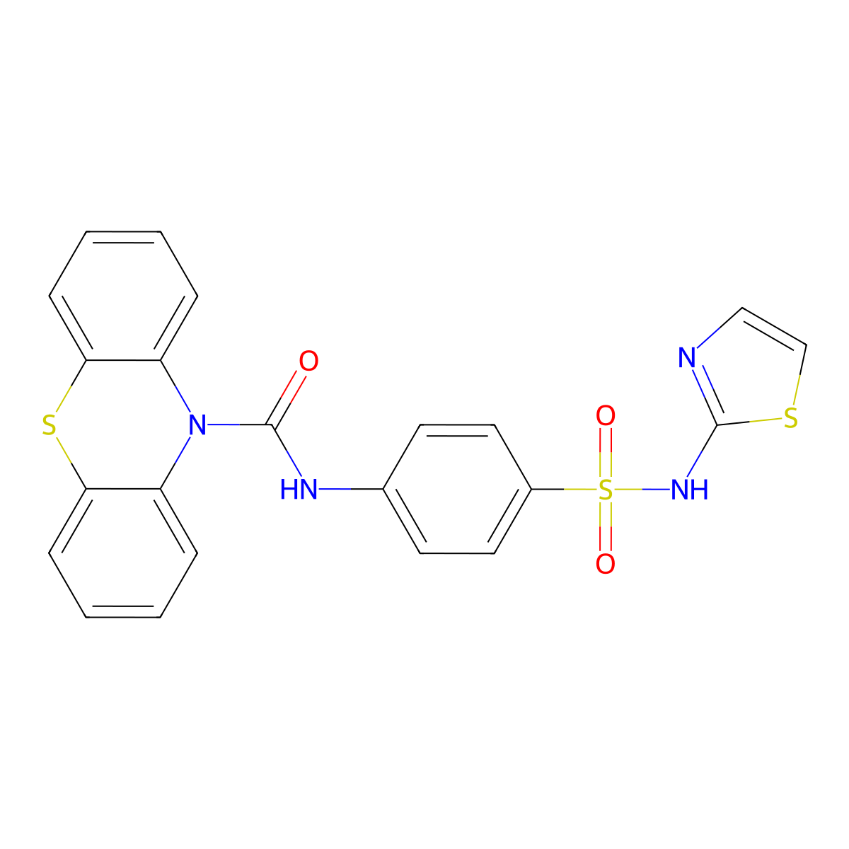 N-[4-(1,3-thiazol-2-ylsulfamoyl)phenyl]phenothiazine-10-carboxamide molecular structure, CAS 374912-65-9