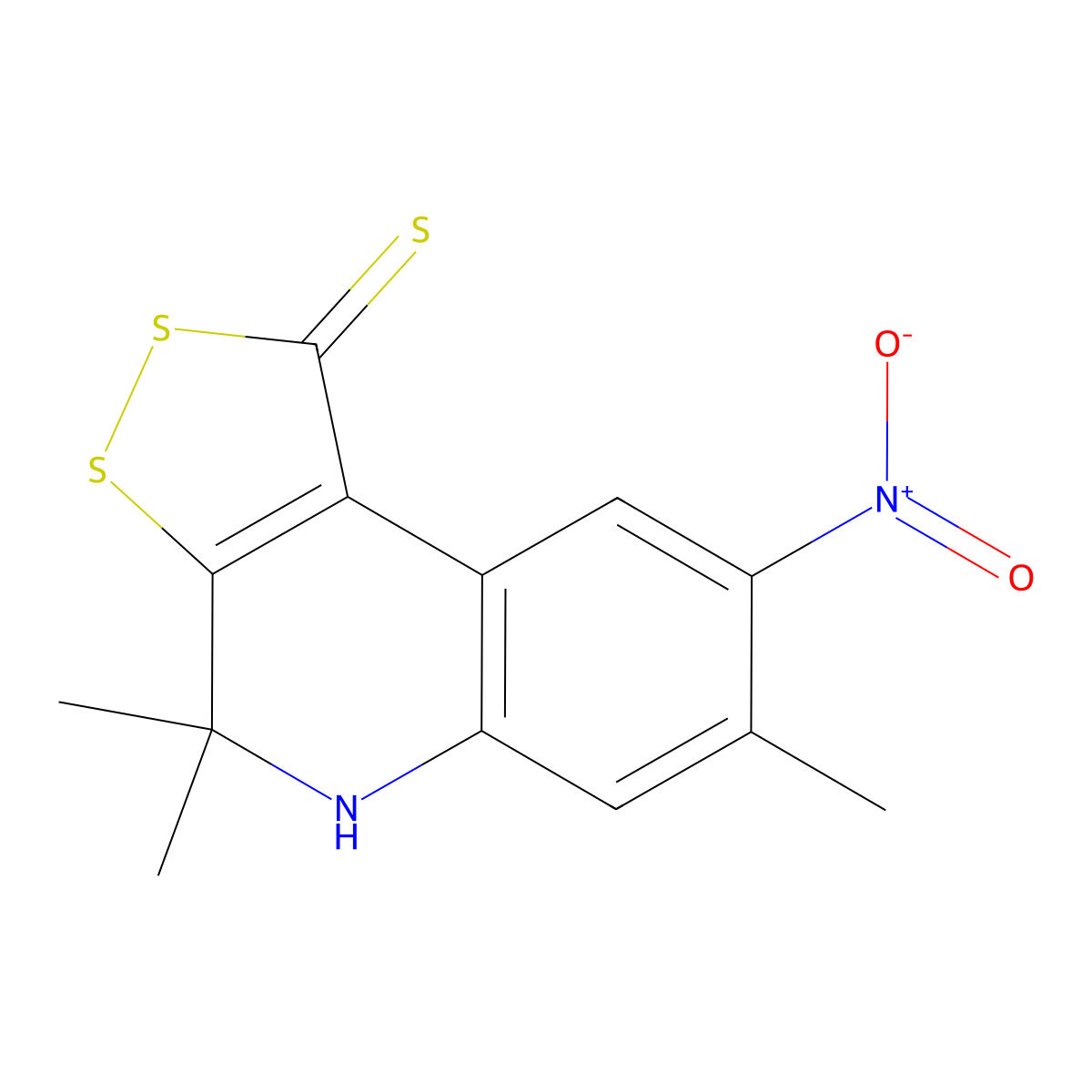 4,4,7-trimethyl-8-nitro-5H-dithiolo[3,4-c]quinoline-1-thione molecular structure, CAS 374913-06-1