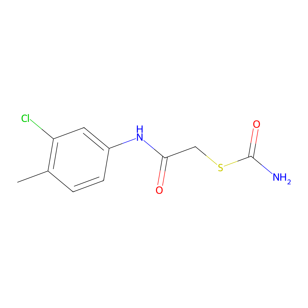 S-(2-((3-chloro-4-methylphenyl)amino)-2-oxoethyl) carbamothioate molecular structure, CAS 374913-49-2