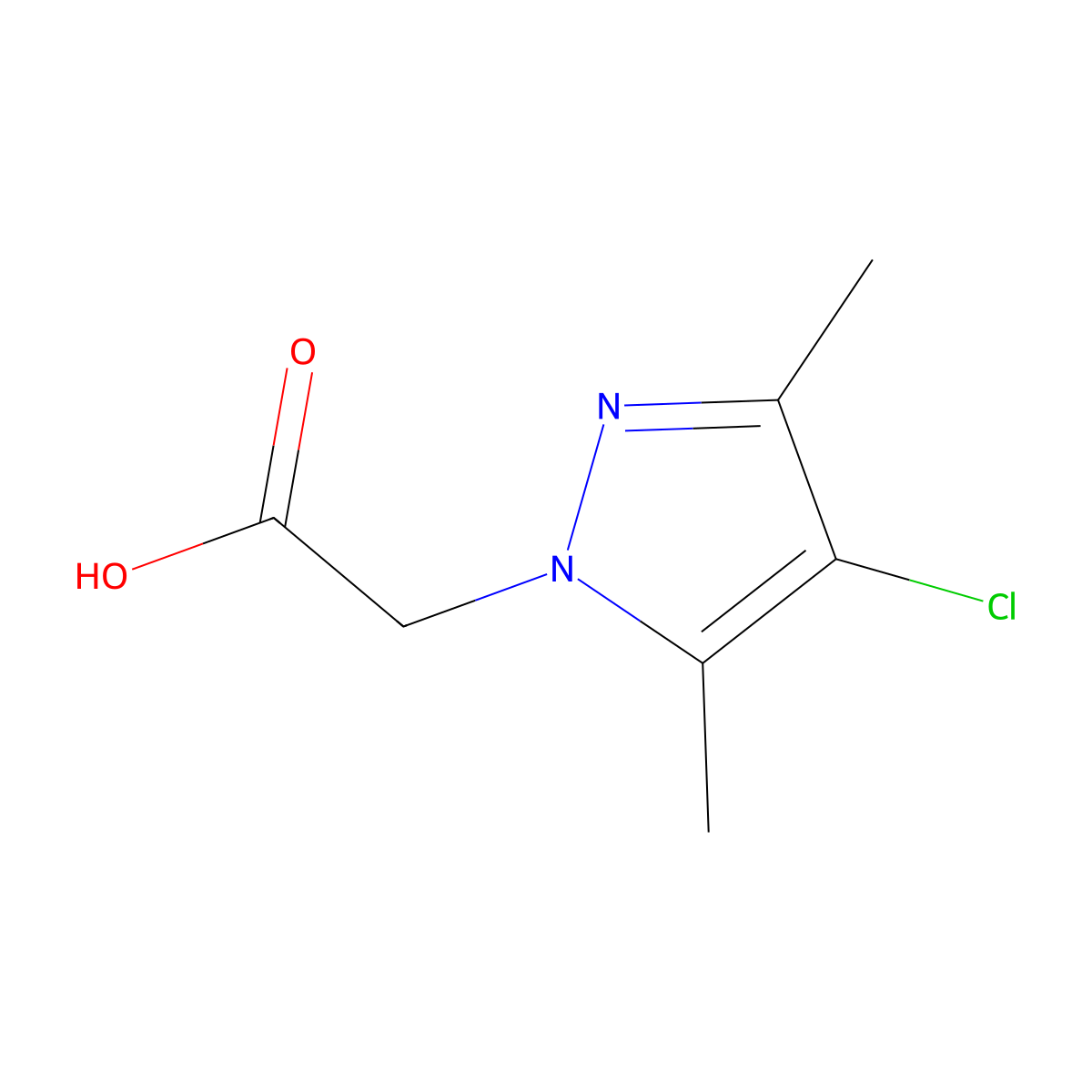 (4-Chloro-3,5-dimethyl-1H-pyrazol-1-yl)acetic acid molecular structure, CAS 374913-86-7
