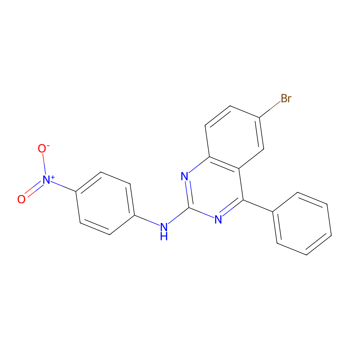 6-bromo-N-(4-nitrophenyl)-4-phenylquinazolin-2-amine molecular structure, CAS 374914-02-0