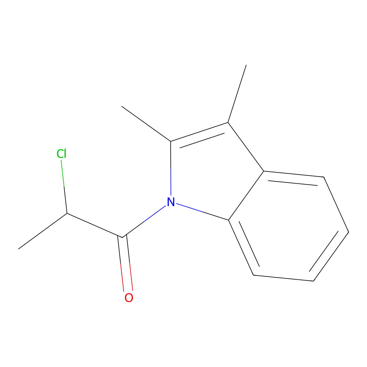 2-chloro-1-(2,3-dimethyl-1H-indol-1-yl)propan-1-one molecular structure, CAS 374914-83-7