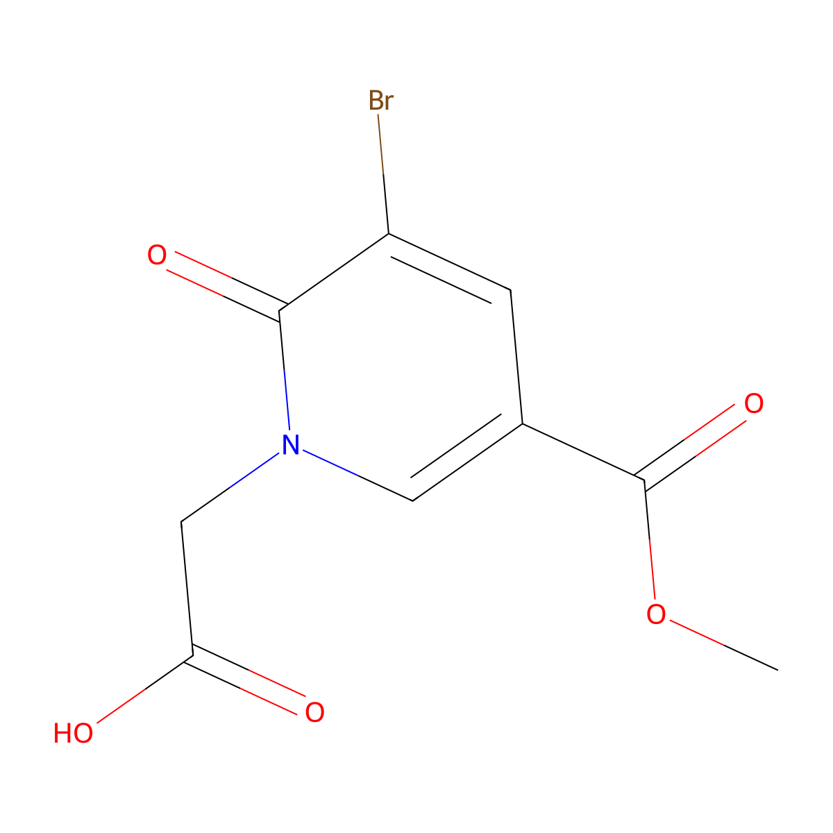 2-[3-Bromo-5-(methoxycarbonyl)-2-oxo-1,2-dihydropyridin-1-yl]acetic acid molecular structure, CAS 374915-09-0