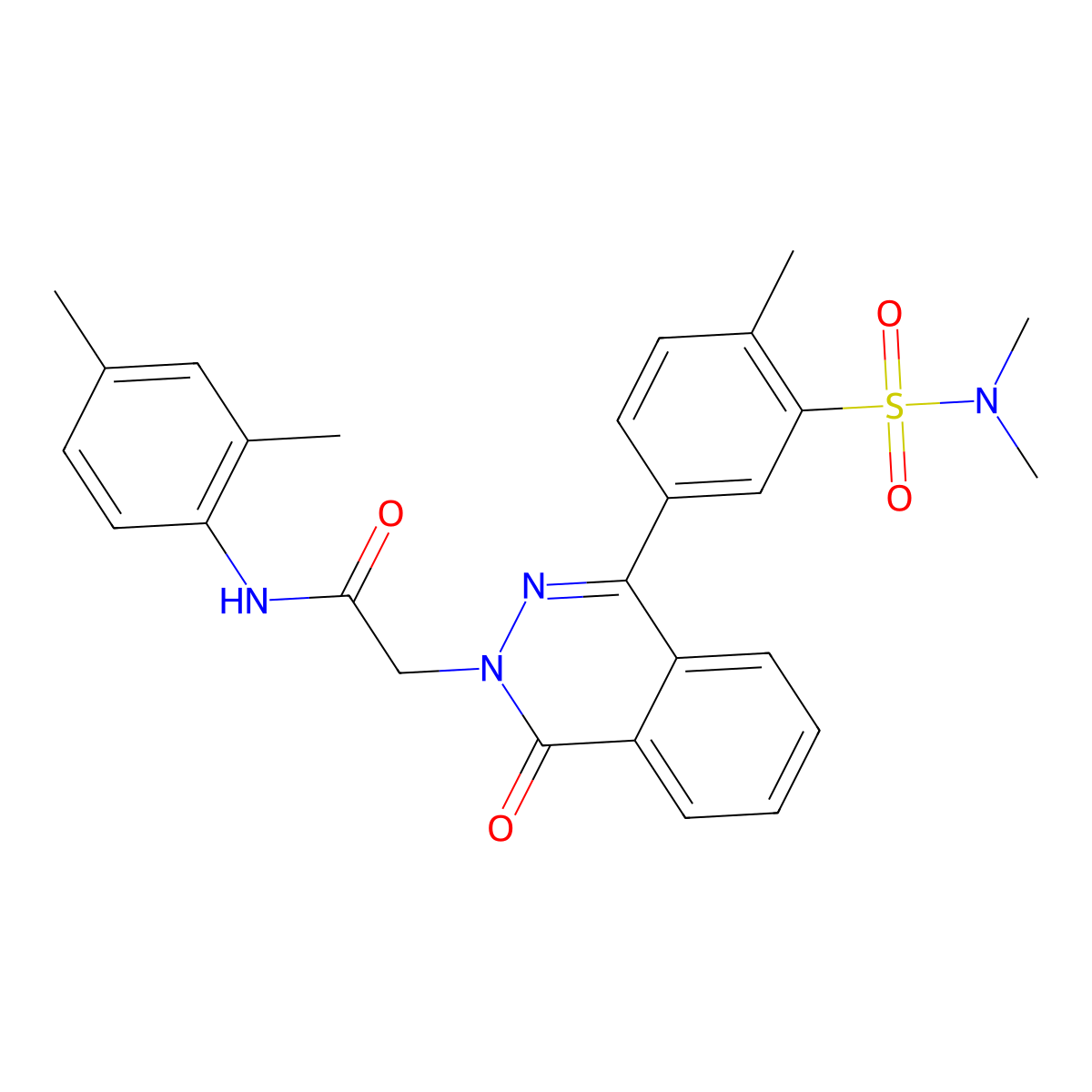 N-(2,4-dimethylphenyl)-2-[4-[3-(dimethylsulfamoyl)-4-methylphenyl]-1-oxophthalazin-2-yl]acetamide molecular structure, CAS 374915-47-6
