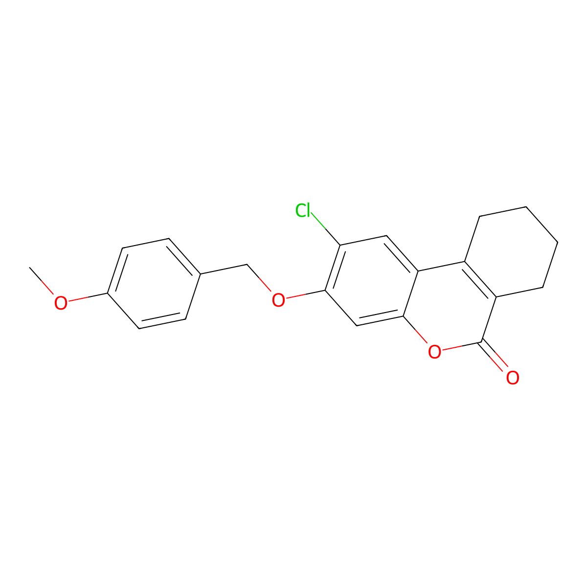 2-Chloro-3-[(4-methoxyphenyl)methoxy]-7,8,9,10-tetrahydrobenzo[c]chromen-6-one molecular structure, CAS 374915-76-1