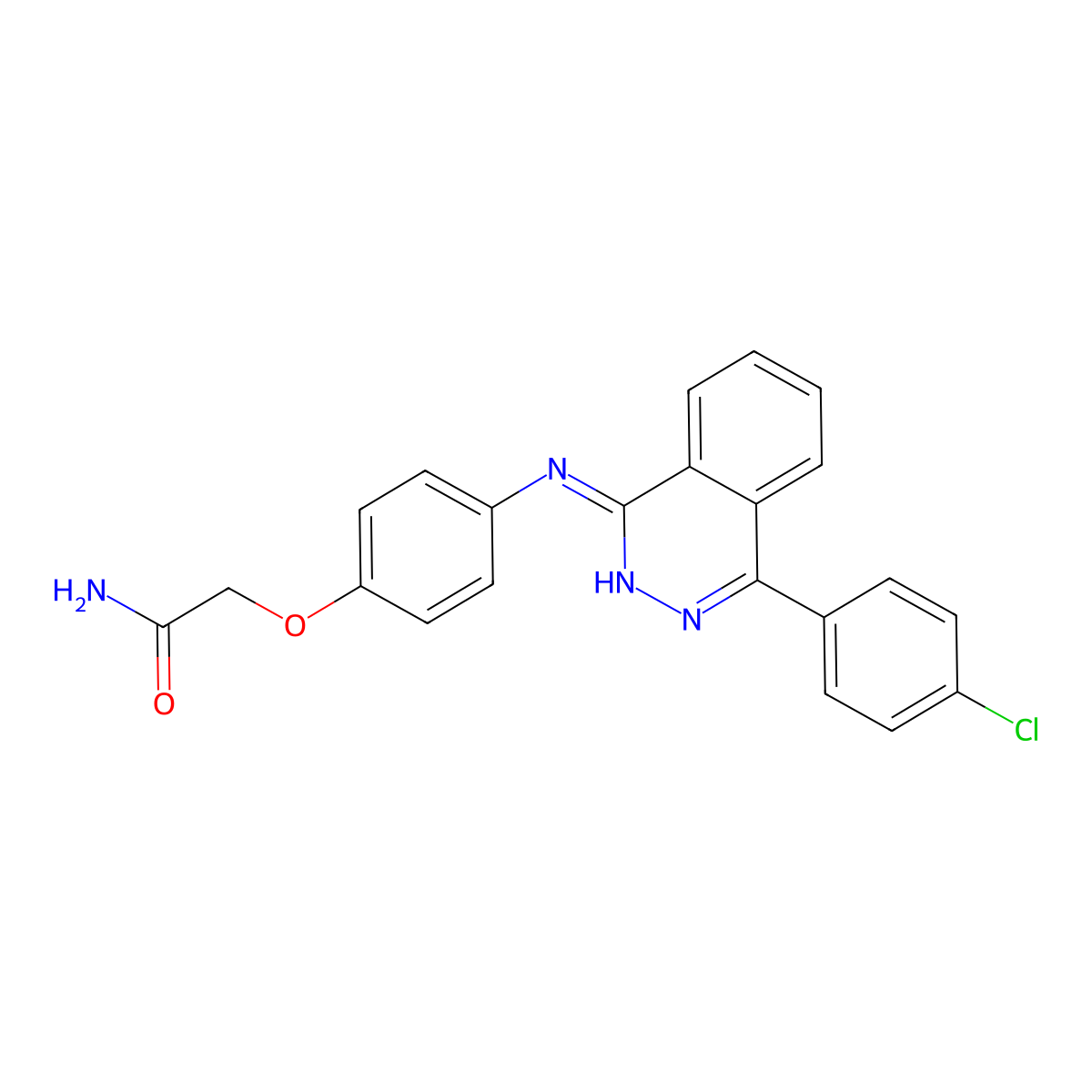 2-[4-[[4-(4-Chlorophenyl)phthalazin-1-yl]amino]phenoxy]acetamide molecular structure, CAS 374915-80-7
