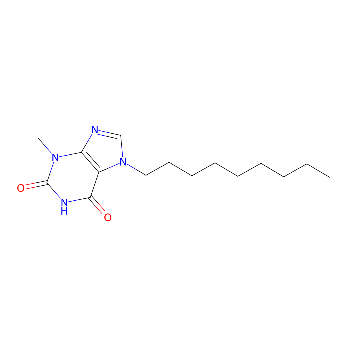 3-Methyl-7-nonylpurine-2,6-dione molecular structure, CAS 374916-80-0