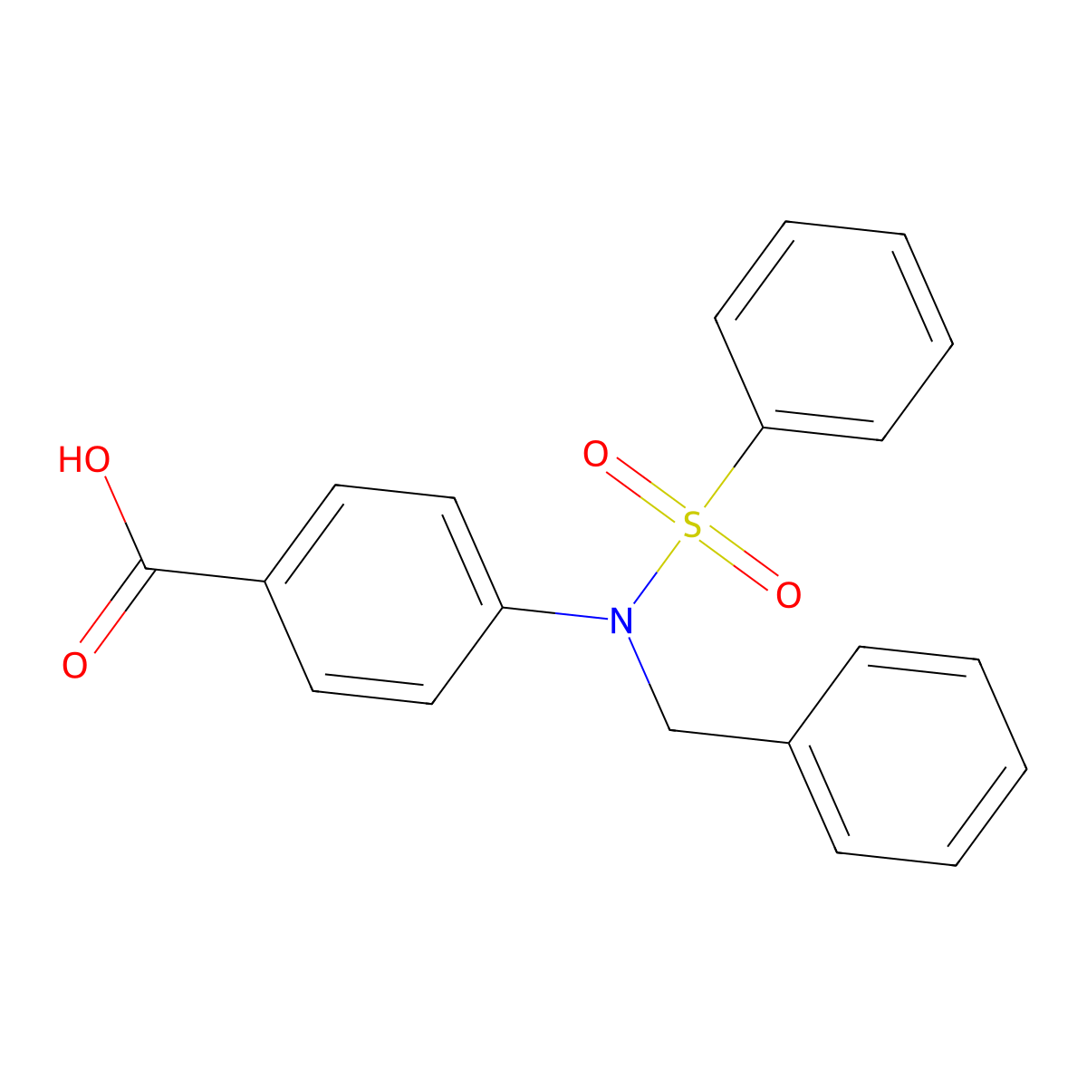 4-[Benzyl(phenylsulfonyl)amino]benzoic acid molecular structure, CAS 374917-43-8