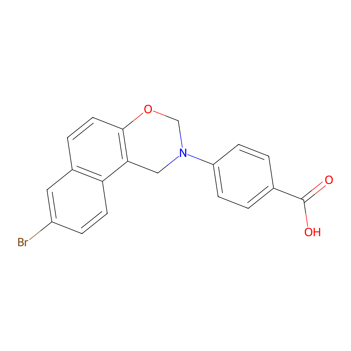 4-(8-bromo-1H-naphtho[1,2-e][1,3]oxazin-2(3H)-yl)benzoic acid molecular structure, CAS 374917-47-2