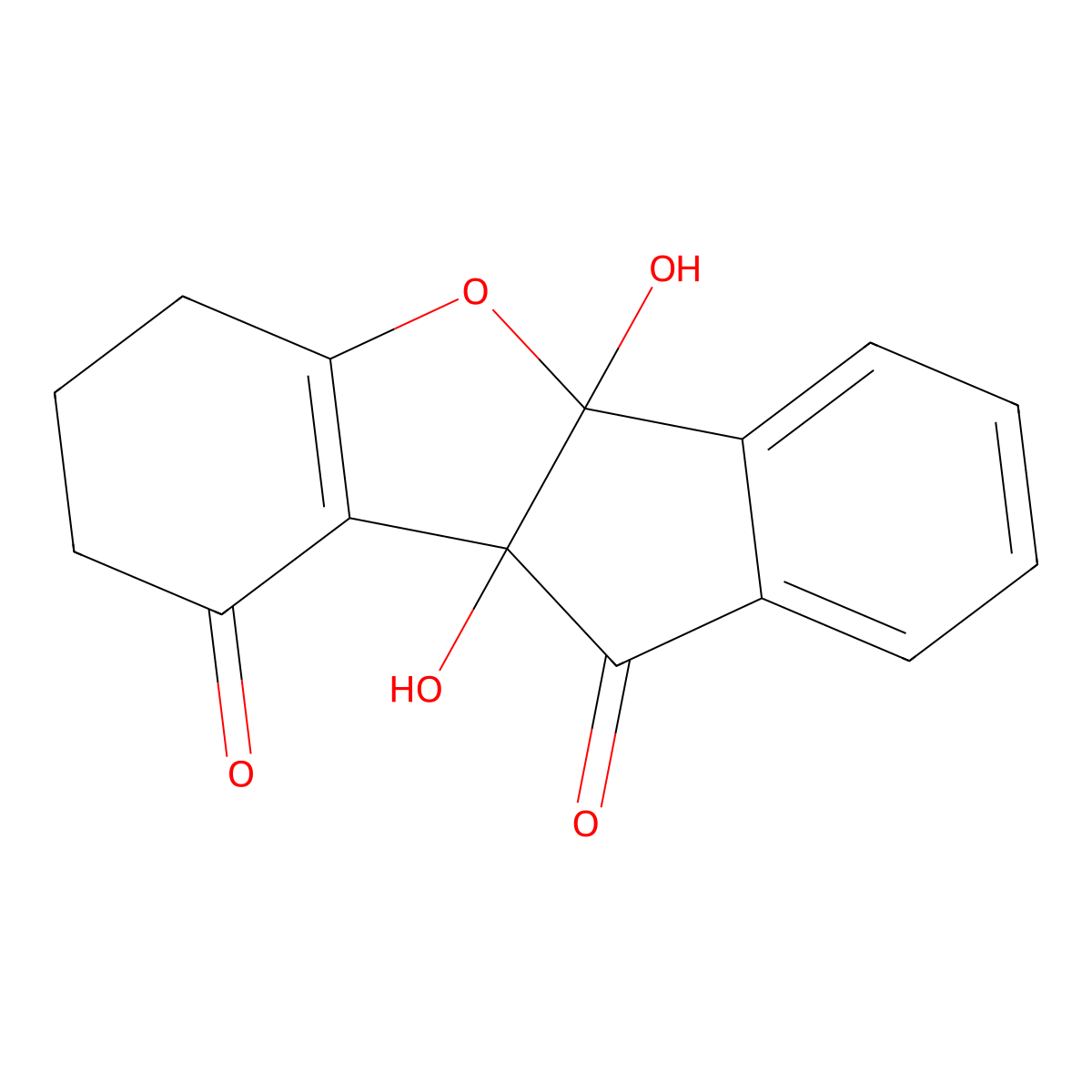 4b,9b-dihydroxy-7,8-dihydro-6H-indeno[1,2-b]benzofuran-9,10-dione molecular structure, CAS 374918-82-8