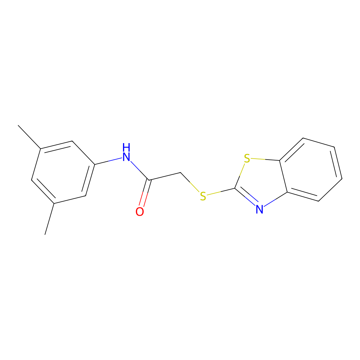 2-(1,3-benzothiazol-2-ylsulfanyl)-N-(3,5-dimethylphenyl)acetamide molecular structure, CAS 374919-31-0